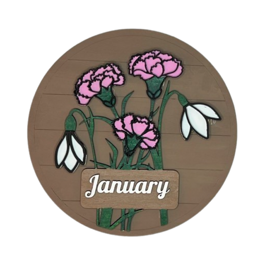 January Birth Flowers TimePiece