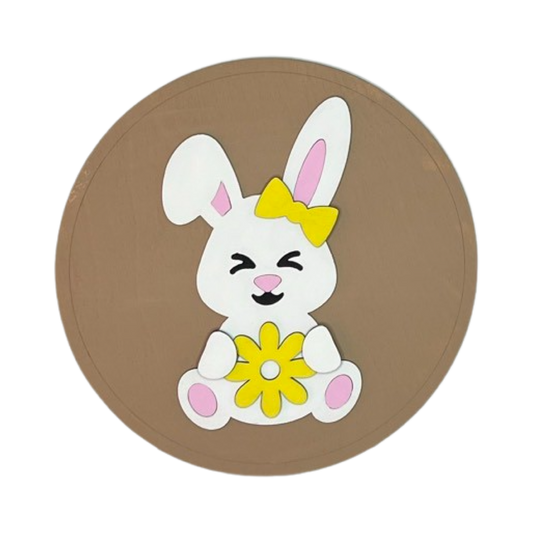 Bunny with Flower TimePiece