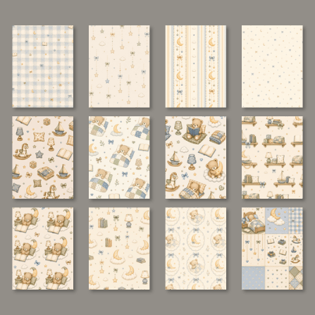 Twelve-sheet Teddy Bear Storytime paper pack in 5.5 by 8.5 inch 148 gsm format